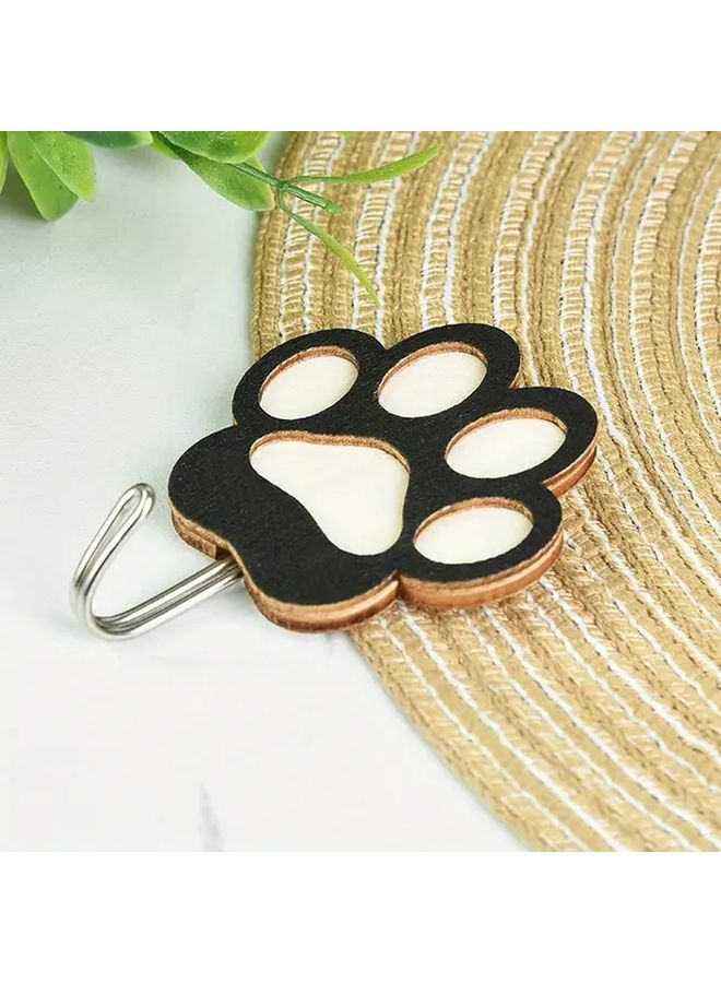 2PC Adorable Dog Footprint Wall Hooks No Drill Easy Installation Home Decor - Image 5