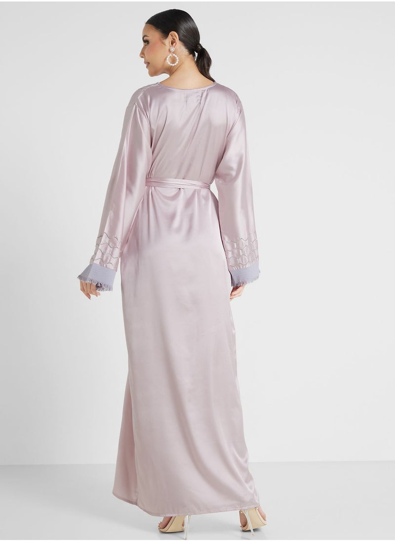 hayas closet - Embroidered Belted Jalabiya - Image 1