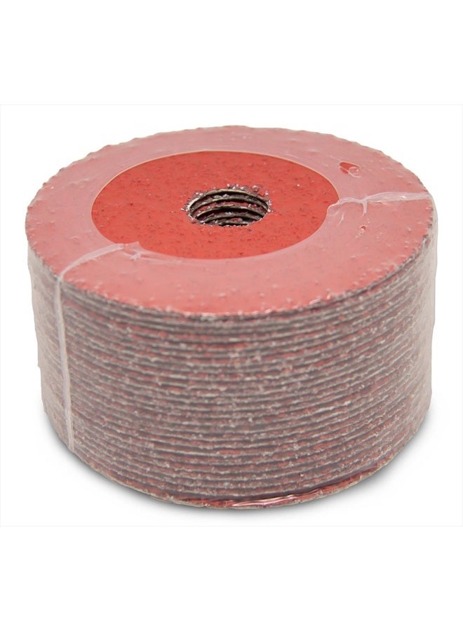Benchmark Abrasives 4 1/2 Inch Sanding Discs Ceramic Resin Fiber Grinding Disc for Grinding, Stripping on Wood, Fiberglass, Metal, 7/8" Arbor Angle Grinder Sanding Disc, 25 Pack - 80 Grit - Image 1