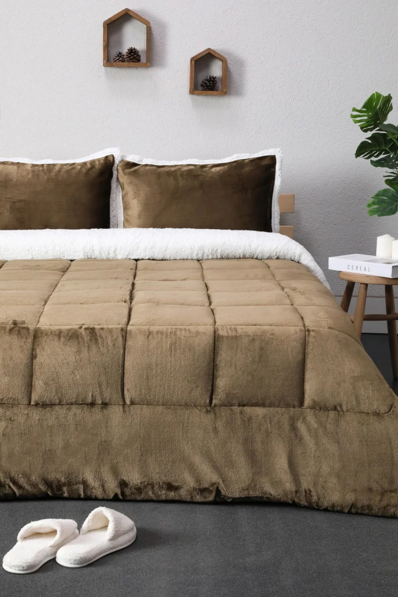 فافورا Comforter Double Blanket Set - Brown