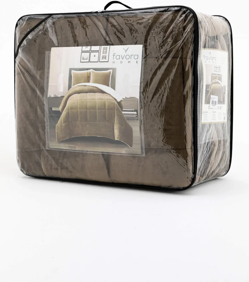 فافورا Comforter Double Blanket Set - Brown