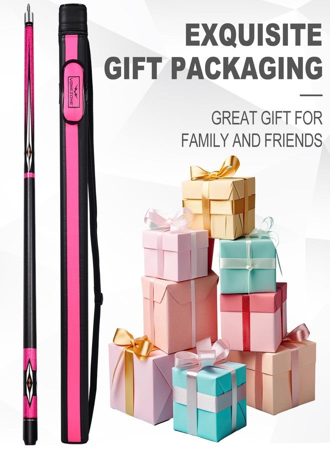 vonezone Pool cue Stick,Pro cue with Hard Case,58inch 18-19oz Billiard Stick Pool Cue Set,Pink/Orange/Green - Image 4