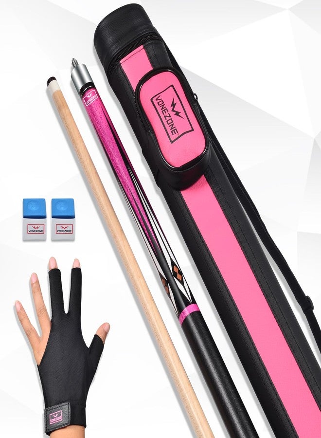 vonezone Pool cue Stick,Pro cue with Hard Case,58inch 18-19oz Billiard Stick Pool Cue Set,Pink/Orange/Green - Image 3