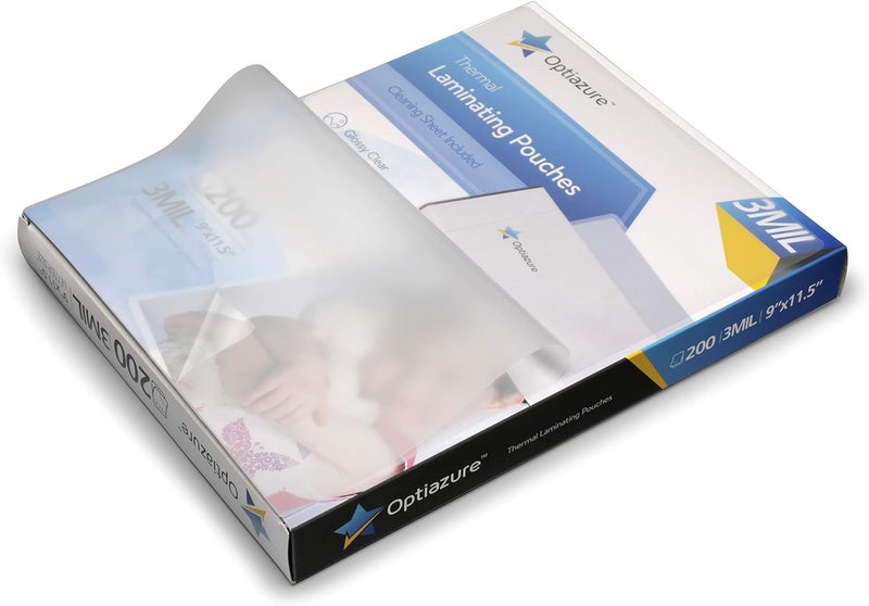 Optiazure Thermal Laminating Pouches 9"x11.5" Inches, 3mil 200Pack, Laminated Paper, Clear, Letter Size, Office and School Supplies - Image 4