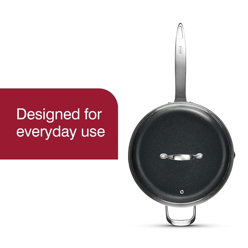 zyliss Zyliss Ultimate Pro Nonstick Saute Pan for thinKitchen:, Hard Anodized Saute Pan with Pour Spout, Non,Stick Frying Pan, Stainless Steel Skillet and Saute Pan with Lid, 11 inches  - Image 2