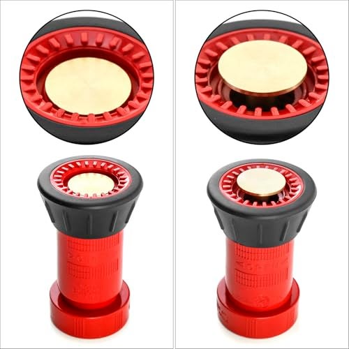 QWORK Fire Hose Nozzle, 4 Pack 1-1/2" Heavy Duty NPSH/NPT Thermoplastic Constant Flow Fog Nozzle, Brass and Polycarbonate, 100 Psi - Image 3