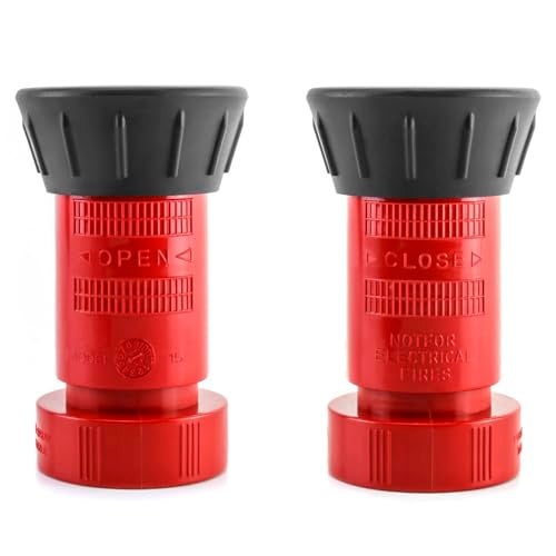 QWORK Fire Hose Nozzle, 4 Pack 1-1/2" Heavy Duty NPSH/NPT Thermoplastic Constant Flow Fog Nozzle, Brass and Polycarbonate, 100 Psi - Image 4