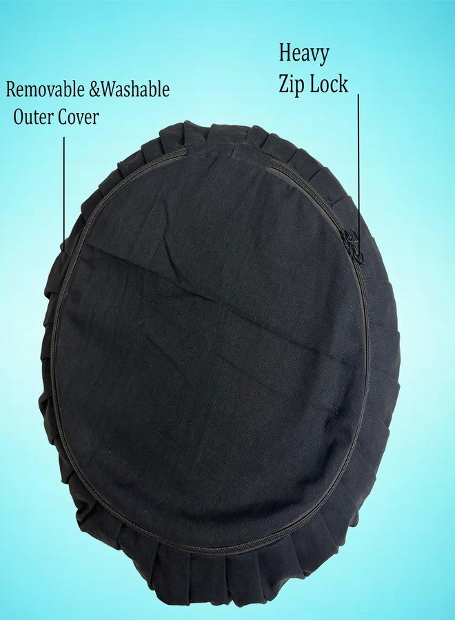 The Yogis Zafu Meditation Cushion (Black, standard) - Image 3