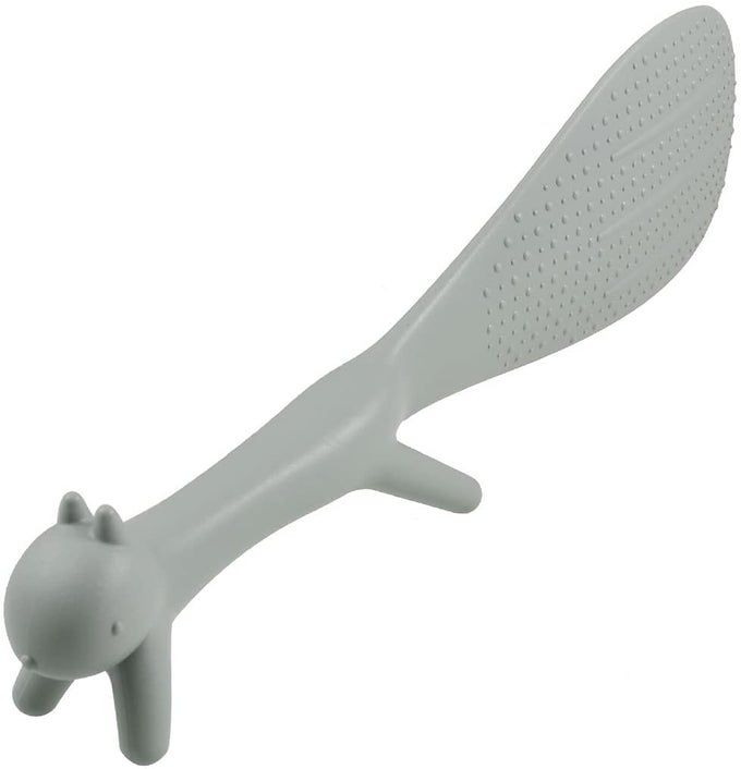 PLASTIC SQUIRREL SHAPED NON STICK RICE PADDLE SPOON GRAY