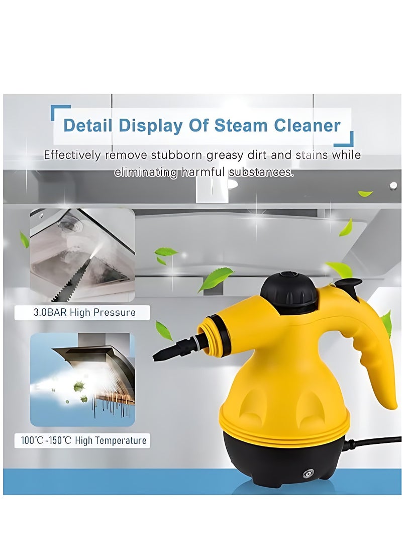 ARNOTEC - Portable Handheld Steam Cleaner 1000w Multifunctional High Temperature With 9 Pieces Accessories Suitable For Kitchen Sofa Bathroom Window - Image 1