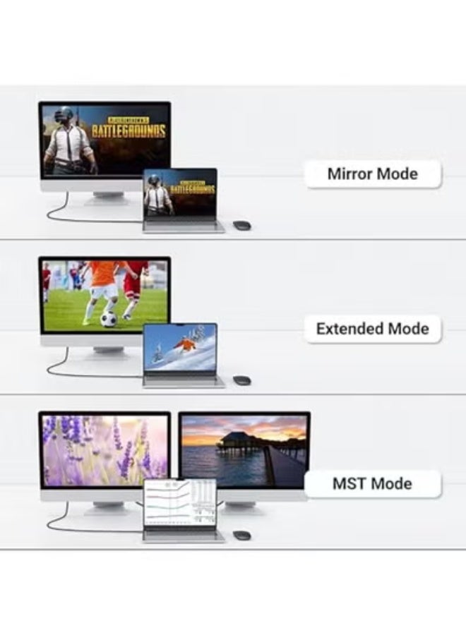 كيبل USB-C إلى DisplayPort بدقة 8K عند 60 هرتز، طول 2 متر – سريع، سهل الاستخدام، ومتوافق مع أحدث أجهزة ماك بوك وأجهزة USB-C - Image 2