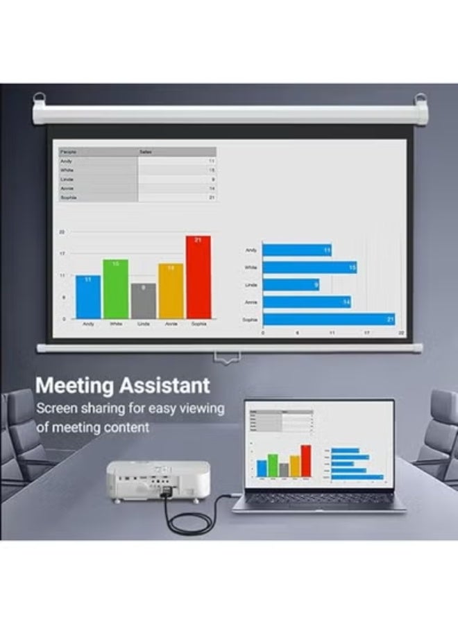 كيبل USB-C إلى DisplayPort بدقة 8K عند 60 هرتز، طول 2 متر – سريع، سهل الاستخدام، ومتوافق مع أحدث أجهزة ماك بوك وأجهزة USB-C - Image 3