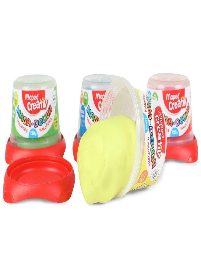 Maped Modelling Dough 4Shades (Classic)| Clay| Non - Toxic & Soft | Child Safe Colours| Trendy & Reusable Containers with Smileys lid | Bithday GiftsReturn Gift| Ideal for 3+ year Kids - Image 2