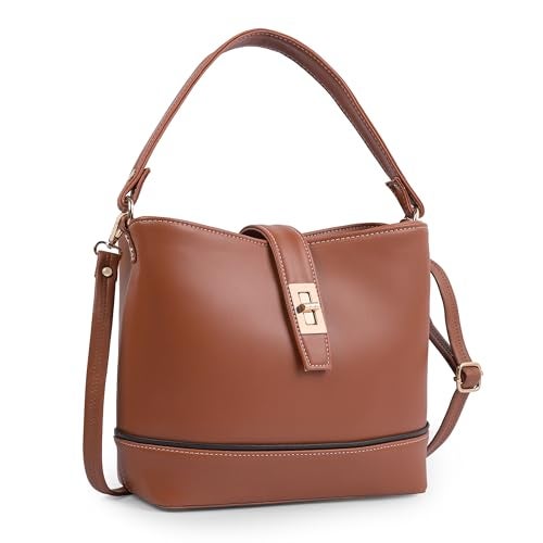 ADISA Women's Girls Bucket Cross Body Bag with Sling (SL5139) (Tan) - Image 1