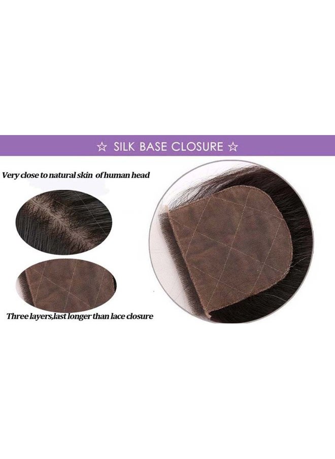greatremy Greatremy 10A 4"x4" Silk Base Lace Closure Straight Virgin Hair With Baby Hair Free Part Natural Color 14inch  - Image 2
