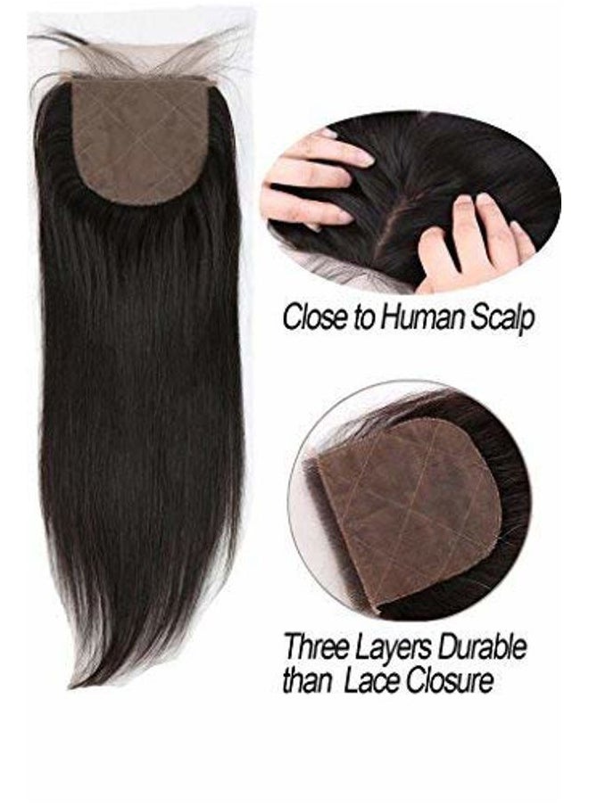 greatremy Greatremy 10A 4"x4" Silk Base Lace Closure Straight Virgin Hair With Baby Hair Free Part Natural Color 14inch  - Image 4