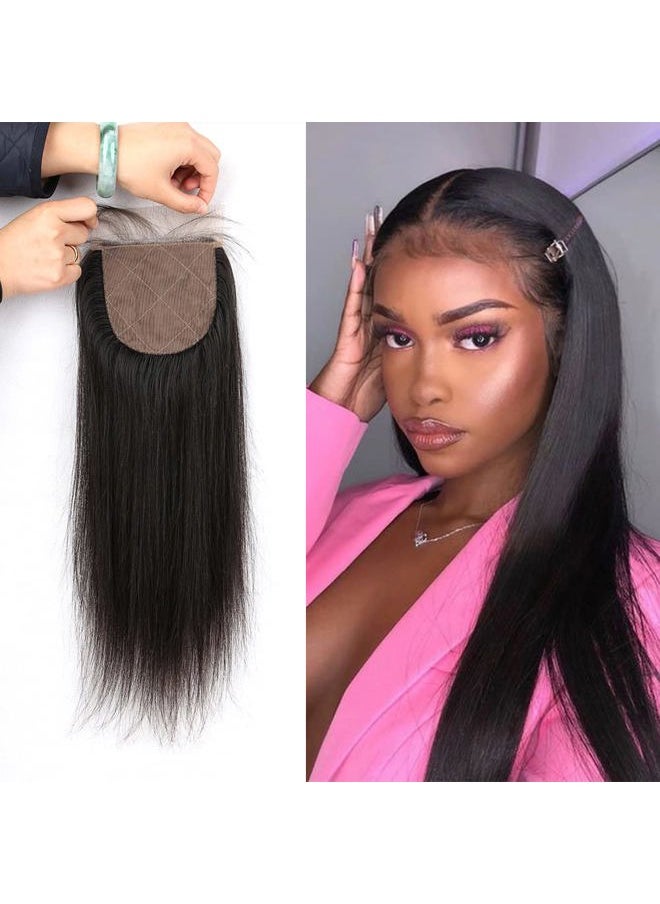 greatremy Greatremy 10A 4"x4" Silk Base Lace Closure Straight Virgin Hair With Baby Hair Free Part Natural Color 14inch  - Image 5