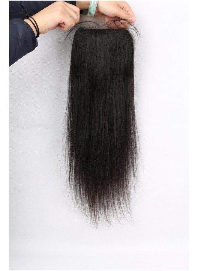 greatremy - Greatremy 10A 4"x4" Silk Base Lace Closure Straight Virgin Hair With Baby Hair Free Part Natural Color 14inch - Image 1