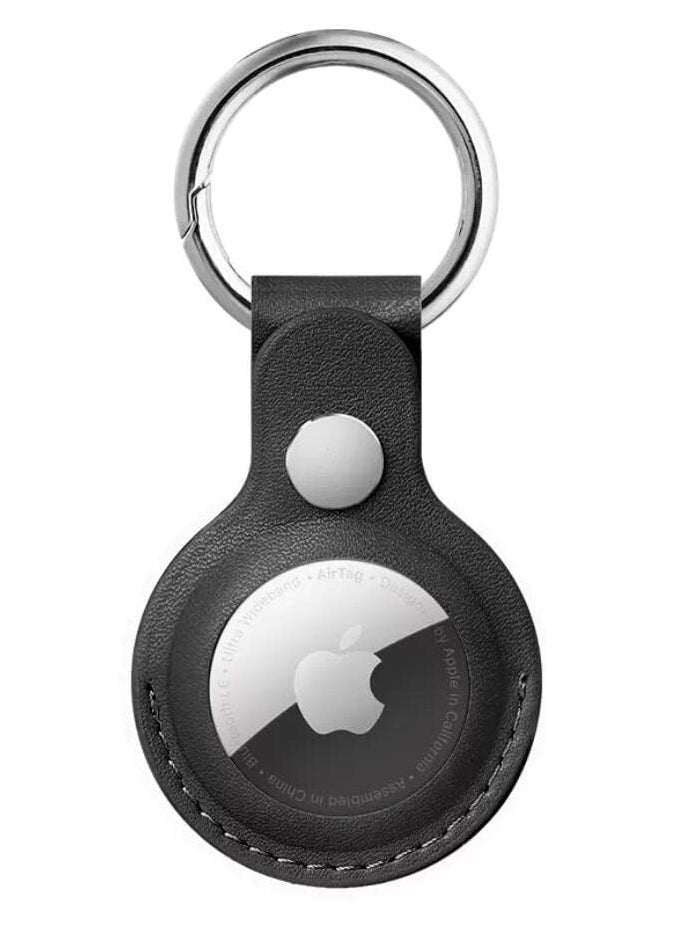 Leather AirTag Keyring Case For Apple Airtag Holder Protective Leather Airtags Case Tracker Cover with Air Tag Holder Airtag Key Ring Compatible with Apple New AirTag