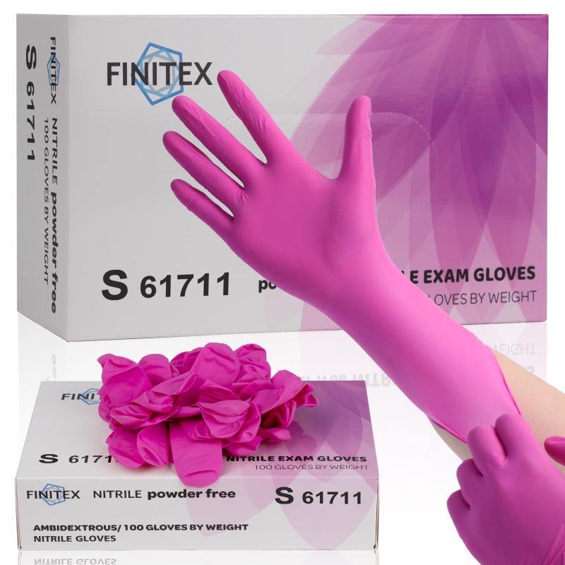 FINITEX Nitrile Disposable LatexFree Gloves 35mil 100PCSBox PowderFree 9inch Guantes de Nitrilo Cleaning Medical Exam Food Cooking Glove 100 Small
