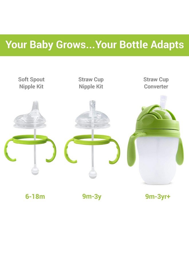 AnPei مجموعة تحويل كوب شرب مزود بوزن 3 في 1 لزجاجات كوموتومو | متعددة الاستخدامات، مقاومة للتسرب - حل سهل الاستخدام للأطفال والرضع | متوافقة مع زجاجة 5 أونص و 8 أونص (أخضر) - Image 4