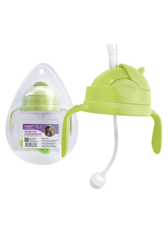 AnPei مجموعة تحويل كوب شرب مزود بوزن 3 في 1 لزجاجات كوموتومو | متعددة الاستخدامات، مقاومة للتسرب - حل سهل الاستخدام للأطفال والرضع | متوافقة مع زجاجة 5 أونص و 8 أونص (أخضر) - Image 1