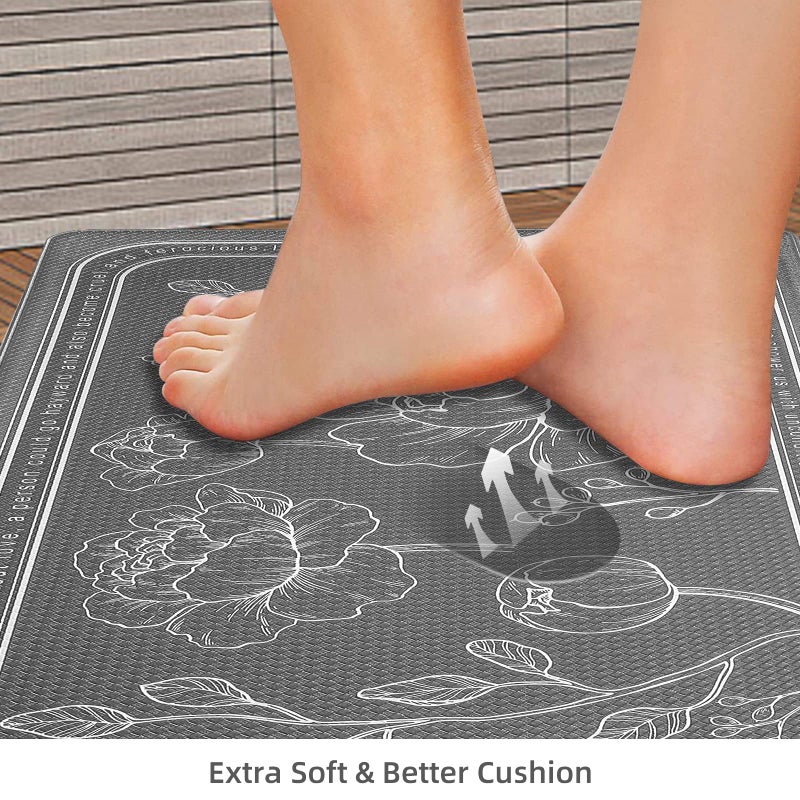 ROTTOGOON Kitchen Floor Mat Set of 2, Cushioned Anti Fatigue Kitchen Mat 20"x32"+20"x59", Non-Slip Waterproof Kitchen Rug, Premium PVC Comfort Kitchen Mats and Rugs for Kitchen, Office, Home, Laundry - Image 5