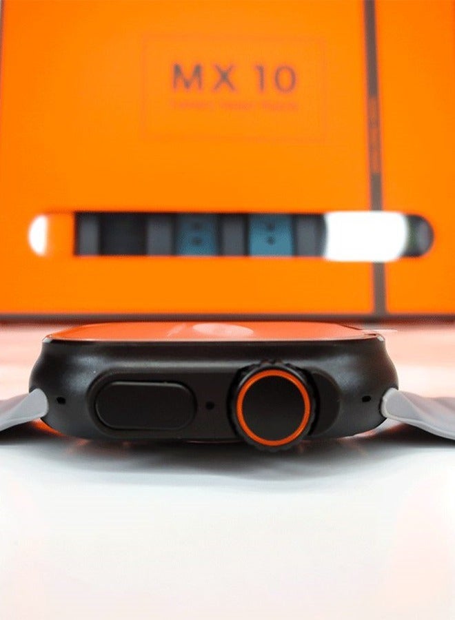 MX 10 Smart Watch with 7 fashionable watch straps and Always on Clock Orange - Image 4