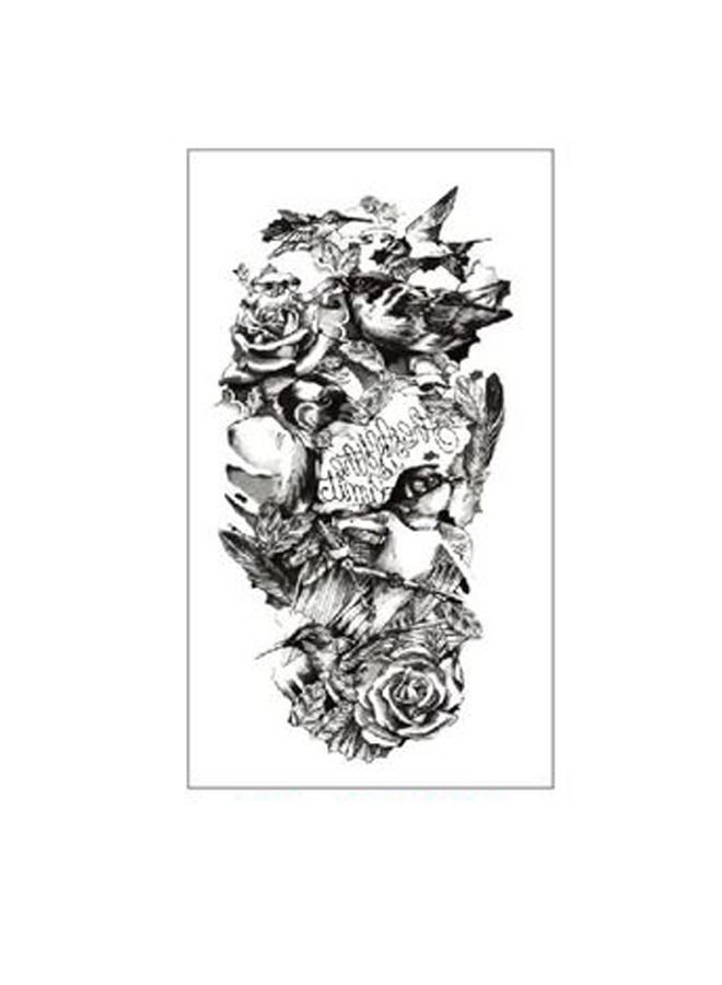 خيشة ملصق تاتو مؤقت عصري مقاوم للماء بتصميم زهور - Image 1