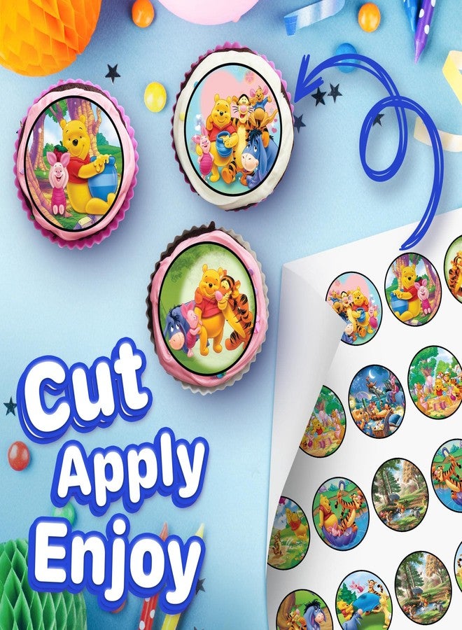 NATURAL BEHAVIOUR 30 x Edible Cupcake Toppers Themed of Honey Bear and Friends Collection of Edible Cake Decorations | Uncut Edible on Wafer Sheet - Image 2