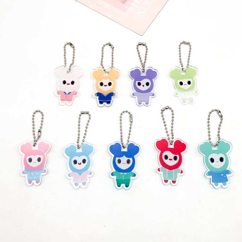 Twice Lovelys Cartoon Image Pearlescent Chain Double-Sided Acrylic Keychain Pendant Accessories Peripheral - Image 2
