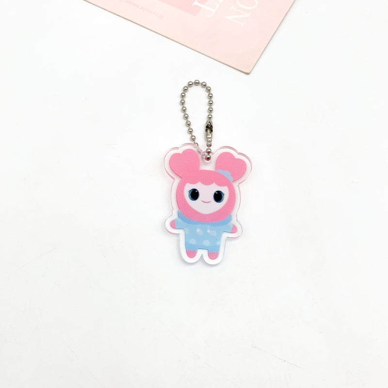 Twice Lovelys Cartoon Image Pearlescent Chain Double-Sided Acrylic Keychain Pendant Accessories Peripheral - Image 3