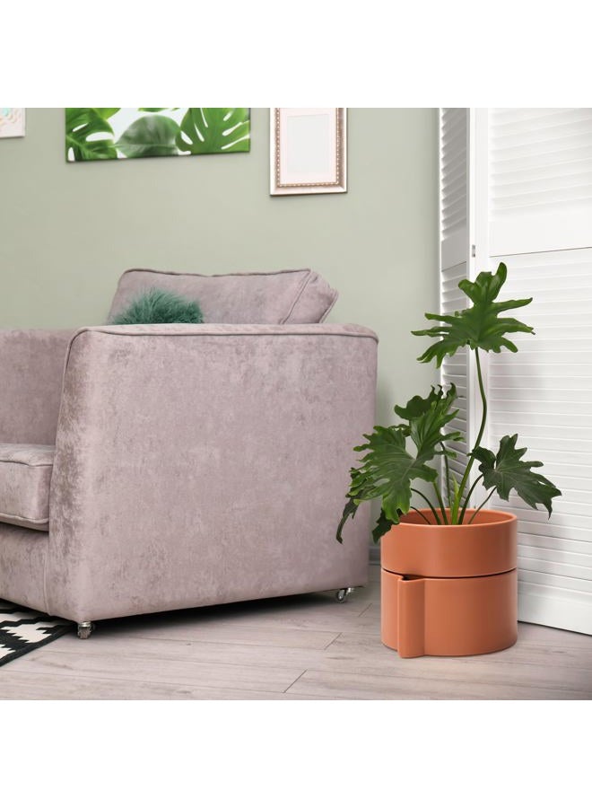 Phoenix Vine 8 Inch Self-Watering Planter Pot with Terracotta Insert, Deep Water Reservoir, and Ceramic-Alike BPA-Free Plastic Planter Pot for Plant, Modern Planter for Houseplants, Terracotta, 53-A-T-3 - Image 2