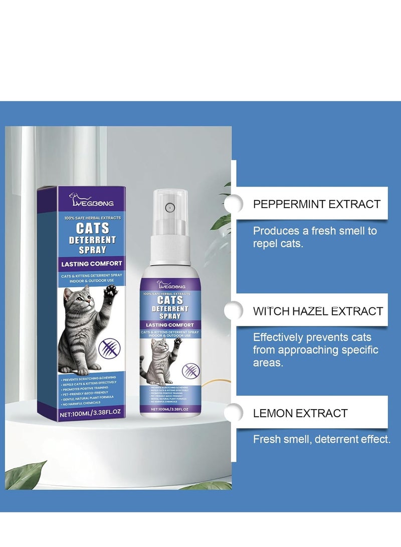 YEGBONG 100ML Plant Extracts Cat Repellent Spray, Indoor & Outdoor Cat Deterrent for Furniture, Sofa, Rug & Curtain, Effective Training Aid, Safe & Natural Formula - Image 5