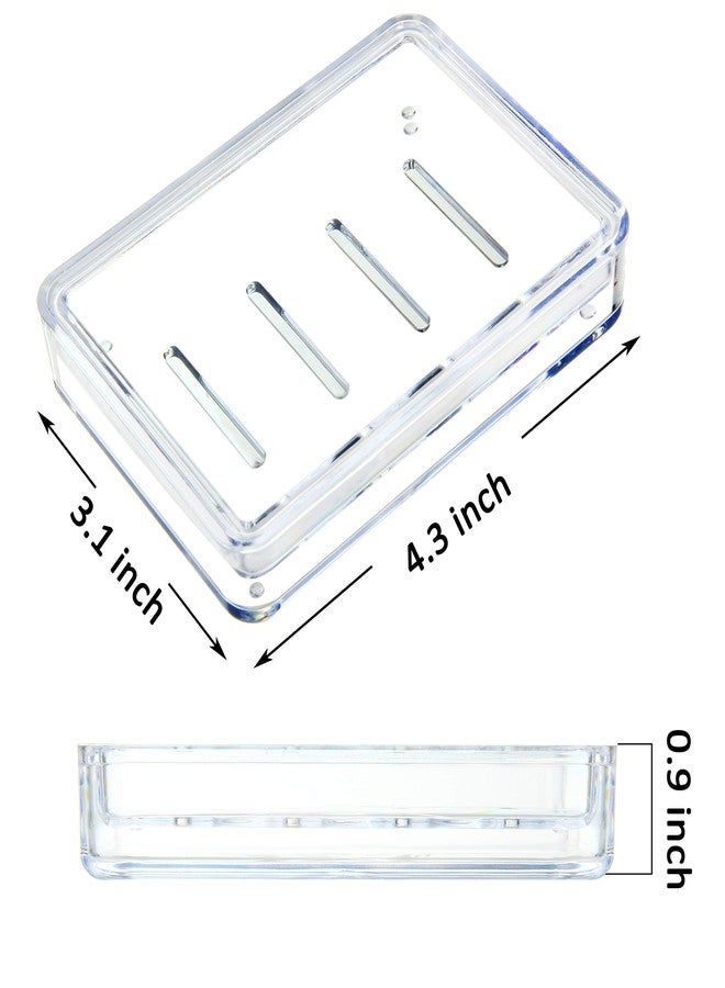 Youngever 4 Pack Soap Holders, Detachable Soap Dish, Soap Saver, Clear Bar Soap Holders for Shower, Sink Bathroom - Image 2