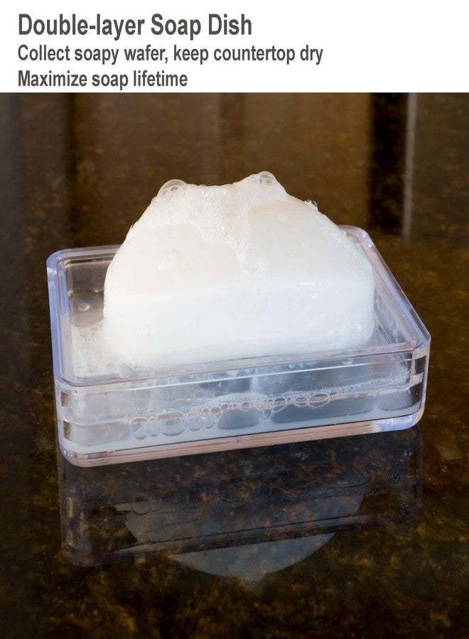 Youngever 4 Pack Soap Holders, Detachable Soap Dish, Soap Saver, Clear Bar Soap Holders for Shower, Sink Bathroom - Image 5