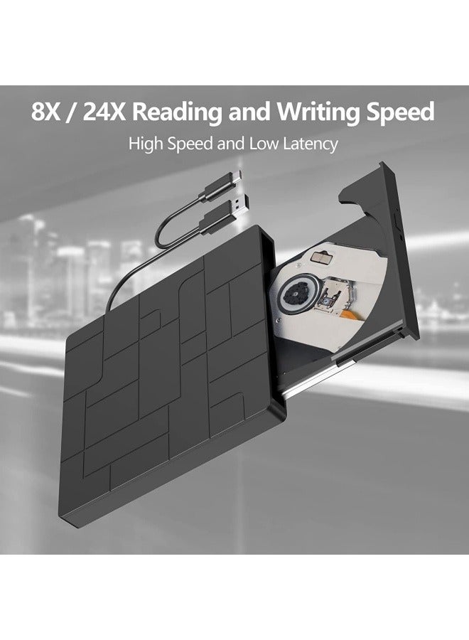 7-in-1 Optical Drive Mobile External Computer Burns Optical Drive Multi-function External Drive Burner Reads TF Card SD Card - Image 2