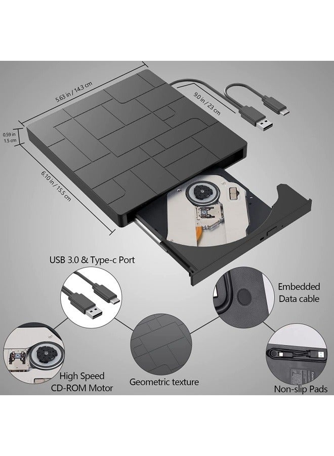 7-in-1 Optical Drive Mobile External Computer Burns Optical Drive Multi-function External Drive Burner Reads TF Card SD Card - Image 4