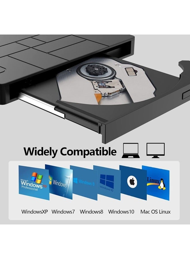 7-in-1 Optical Drive Mobile External Computer Burns Optical Drive Multi-function External Drive Burner Reads TF Card SD Card - Image 5