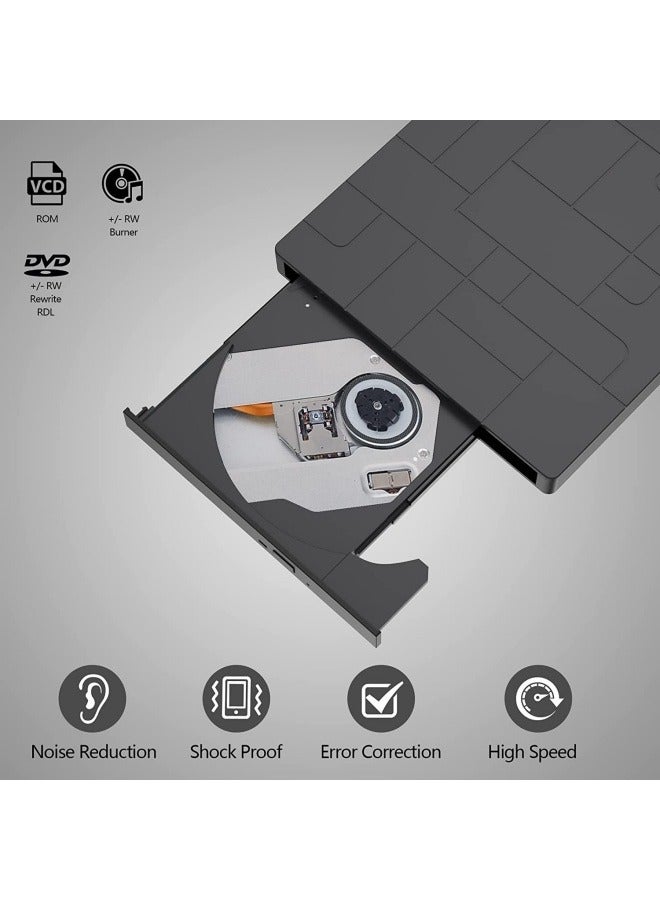 7-in-1 Optical Drive Mobile External Computer Burns Optical Drive Multi-function External Drive Burner Reads TF Card SD Card - Image 3