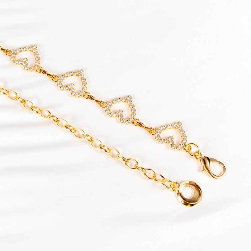 The Black Pearl Accessories Golden Zirconic Metal Waist Belt For Her - Image 2