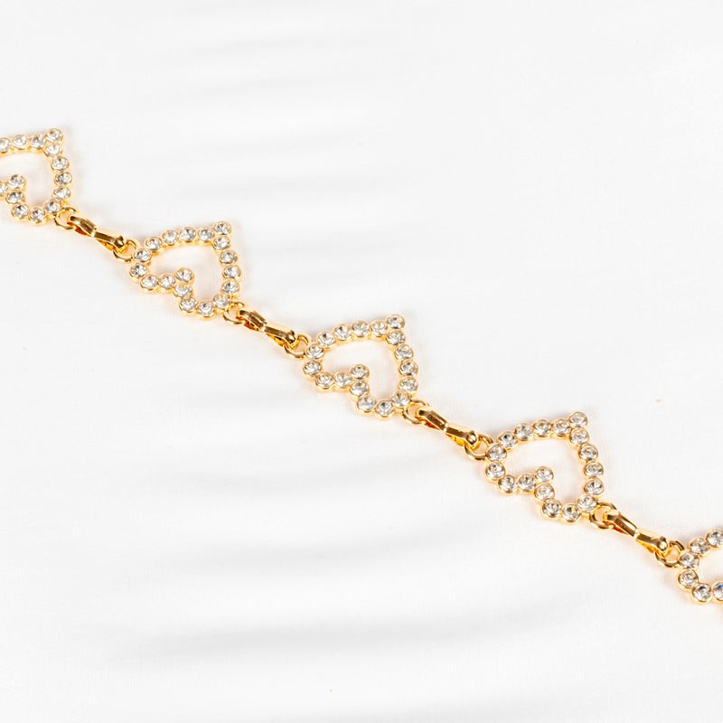 The Black Pearl Accessories Golden Zirconic Metal Waist Belt For Her - Image 3