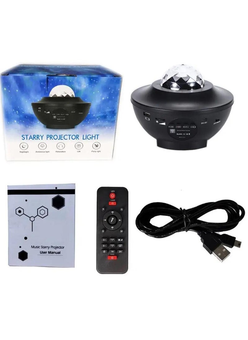 DubaiGallery - Star Projector, Ocean Wave Projector Night Light with Wireless Speaker, Timer and Remote, Music Sync Party Light for Bedroom Bar - Image 1