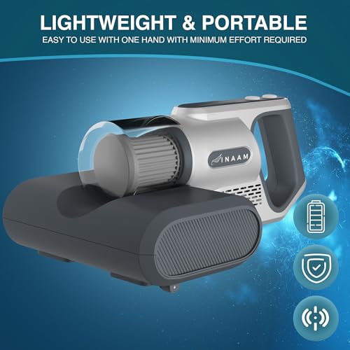 INAAM Cordless Mite Remover Vacuum Cleaner |for Bed Sofa & Carpet | with HEPA Filtration KPA Power Suction UV Light Sterilization Allergens & Pet Hair Anti Dust Remover Kills 99.9% - Image 4