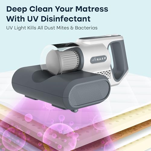 INAAM Cordless Mite Remover Vacuum Cleaner |for Bed Sofa & Carpet | with HEPA Filtration KPA Power Suction UV Light Sterilization Allergens & Pet Hair Anti Dust Remover Kills 99.9% - Image 2