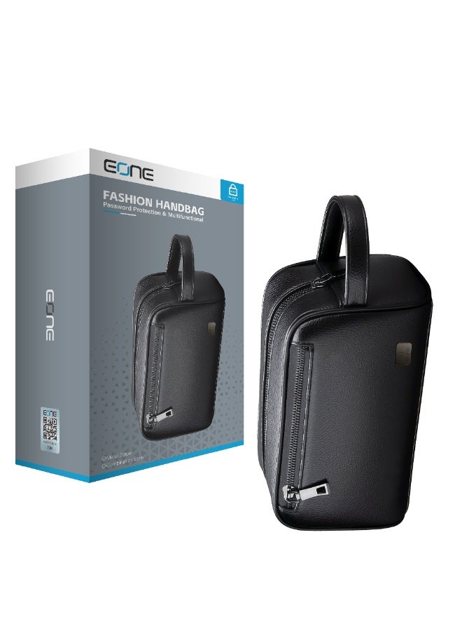 EONE Men's Fashion Handbag, Black, High-Quality Material, Metal Zipper, Combination Lock, Versatile - Image 1