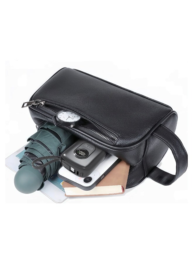 EONE Men's Fashion Handbag, Black, High-Quality Material, Metal Zipper, Combination Lock, Versatile - Image 4