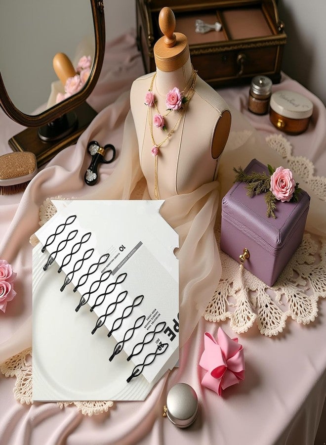 SelHeng 24 Pcs Mini Bobby Pins, Vintage Hair Pins in Black, Invisible Bangs Clips for Women and Girls Decorative Wedding Dainty Accessories Headwear - Image 5