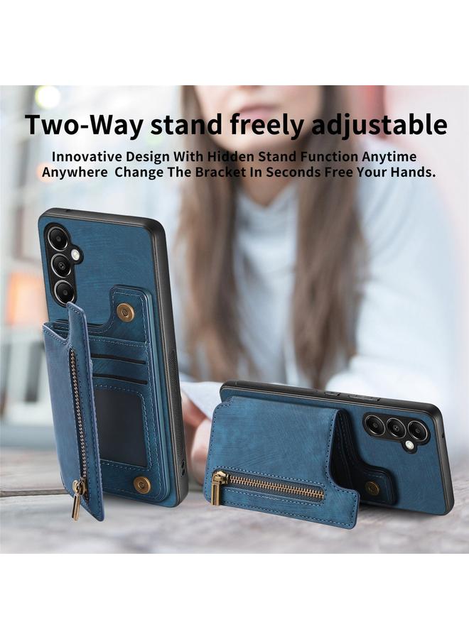 اس-توب جراب خلفي بسحاب من الجلد بتصميم كلاسيكي لهاتف Samsung Galaxy A55 5G - Image 5