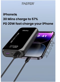 Faster 20000 mAh Power Bank - 22W Fast Charging Portable Charger - Laptop Mobile Charger Portable with 2 USB A Ports & 1 USB C Port - Battery Pack For Laptop MacBook Dell iPhone Samsung - Compact Design with Digital Display  - Image 2
